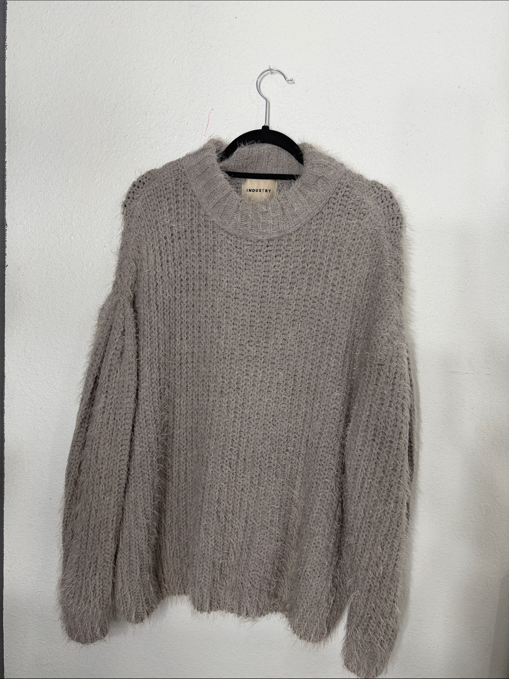 INDUSTRY Soft Knit Crewneck Sweater in Taupe